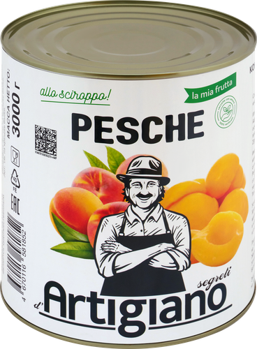

Персики Segreti d'Artigiano половинки в сиропе 3 кг