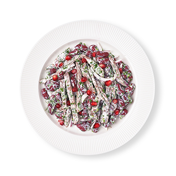 

Салат Азбука Вкуса с говядиной, гранатом и красным луком 160 г