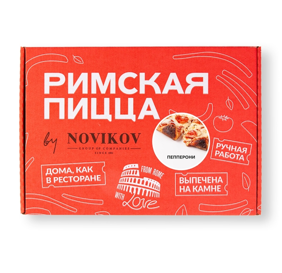 

Пицца Novikov римская Пепперони замороженная 20х25 см 365 г