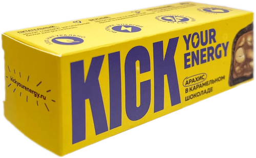 

Батончик Kick Your Energy арахисовый в карамельном шоколаде 45 г