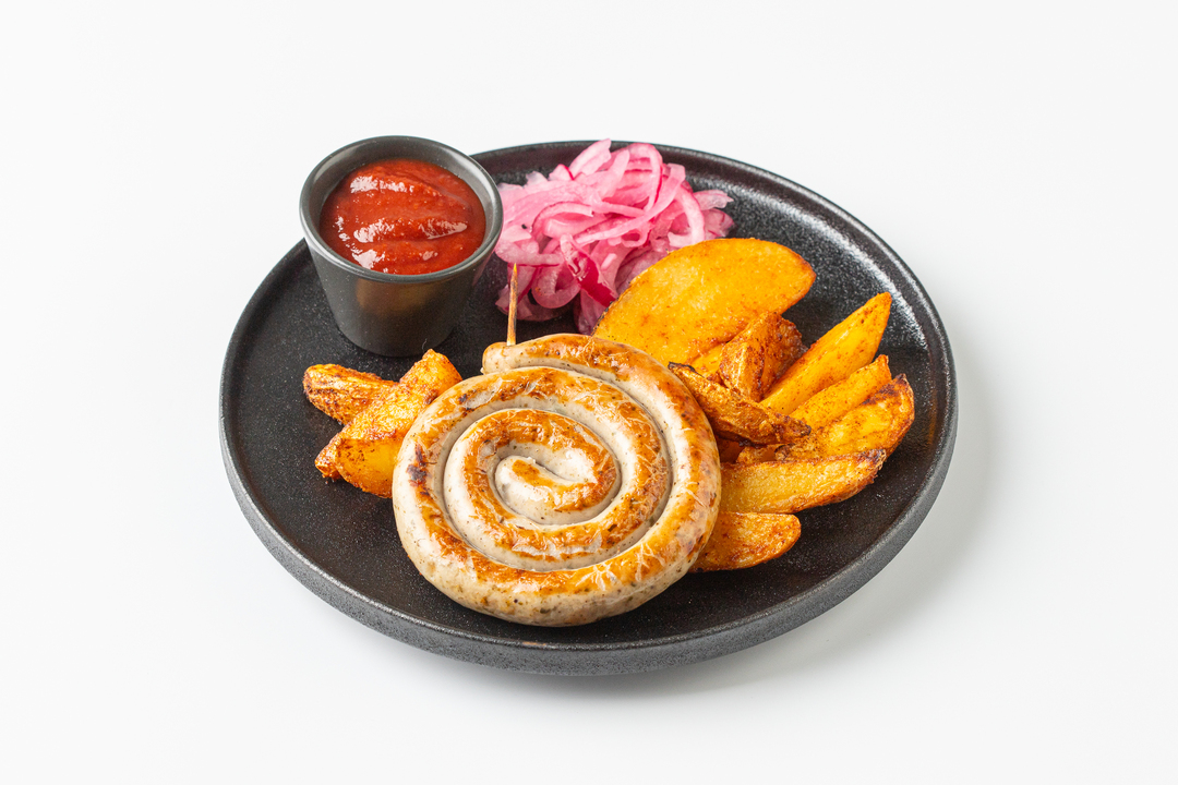 

Баварская колбаска с запеченными картофельными дольками 343 г