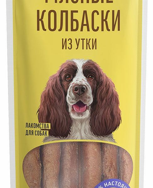 Лакомство для собак Деревенские лакомства Мясные колбаски из утки 45 г