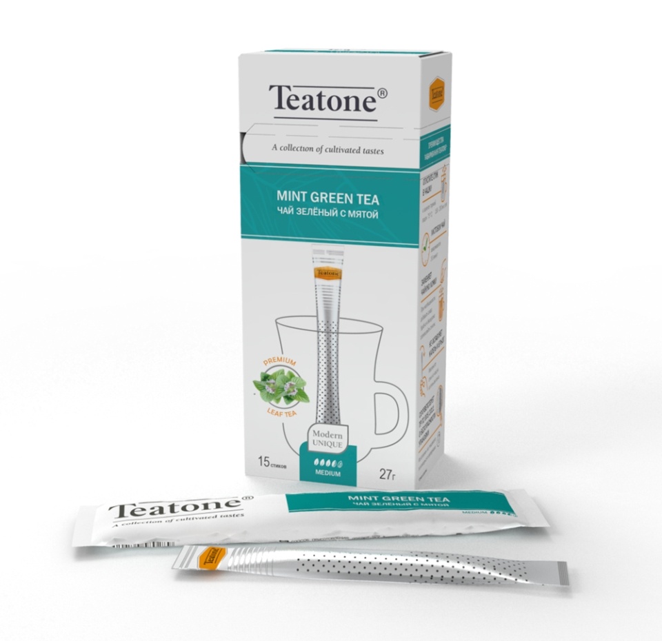 

Чай зелёный Teatone с мятой в стиках 15 шт. х 1.8 г