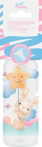 

Бутылочка для кормления детей Lubby Just 250мл, с силиконовой молочной соской, с 0 месяцев, Арт. 16401/12