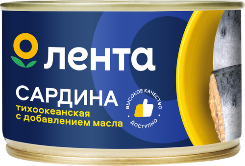 

Сардина Иваси Лента натуральная с добавлением масла 250 г