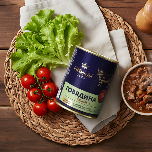 

Говядина тушеная Premium Club высший сорт 338 г