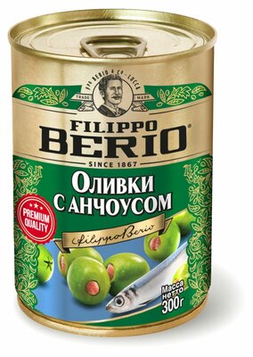Оливки Филиппо Берио (Filippo Berio) с анчоусом 300 г