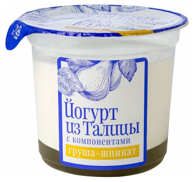 

Йогурт Из Талицы Деревенский груша шпинат 8% 130 г
