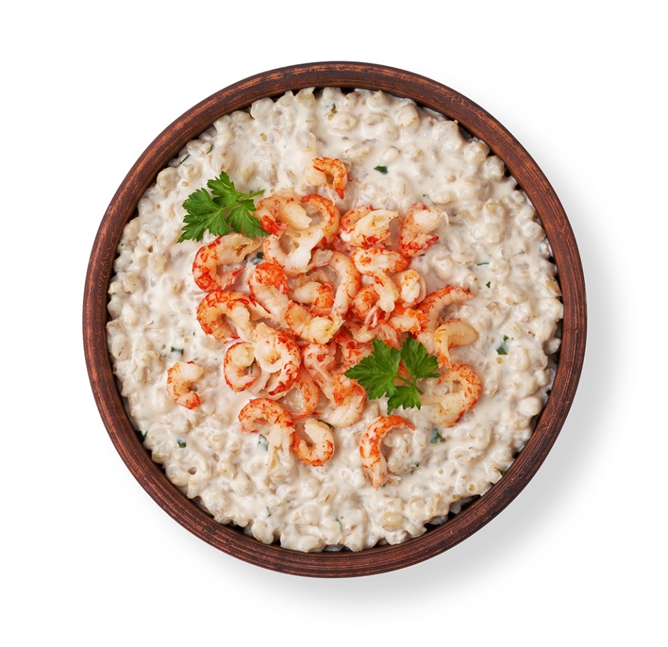 

Каша перловая Азбука Вкуса Вкусы России с раковыми шейками и икрой щуки 220 г