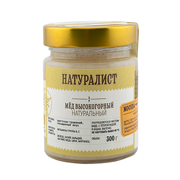 

Мёд пчелиный натуральный Натуралист Высокогорный 300 г