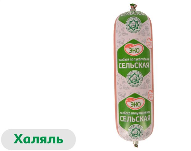 

Колбаса полукопченая Эколь Сельская Халяль из мяса птицы 350 г
