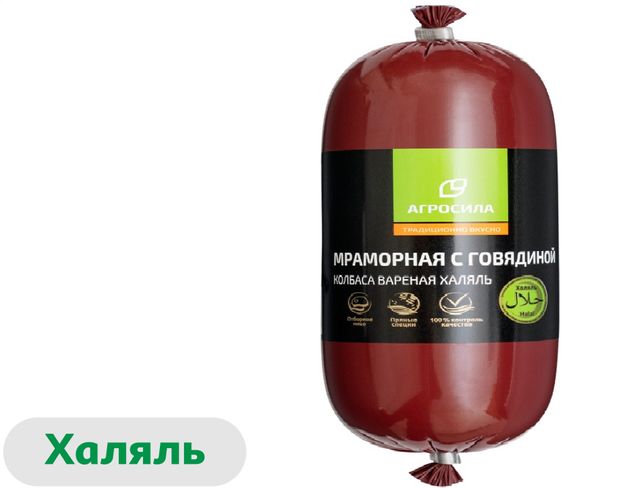 

Колбаса вареная Агросила Мраморная Халяль 400 г