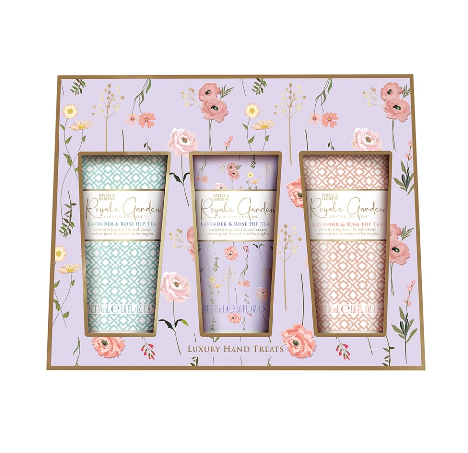 

Подарочный набор Baylis&Harding Royale Garden Luxury Hand Treats Lavender&Rose Hip Tea крем для рук и ногтей 3 шт. х 50 мл