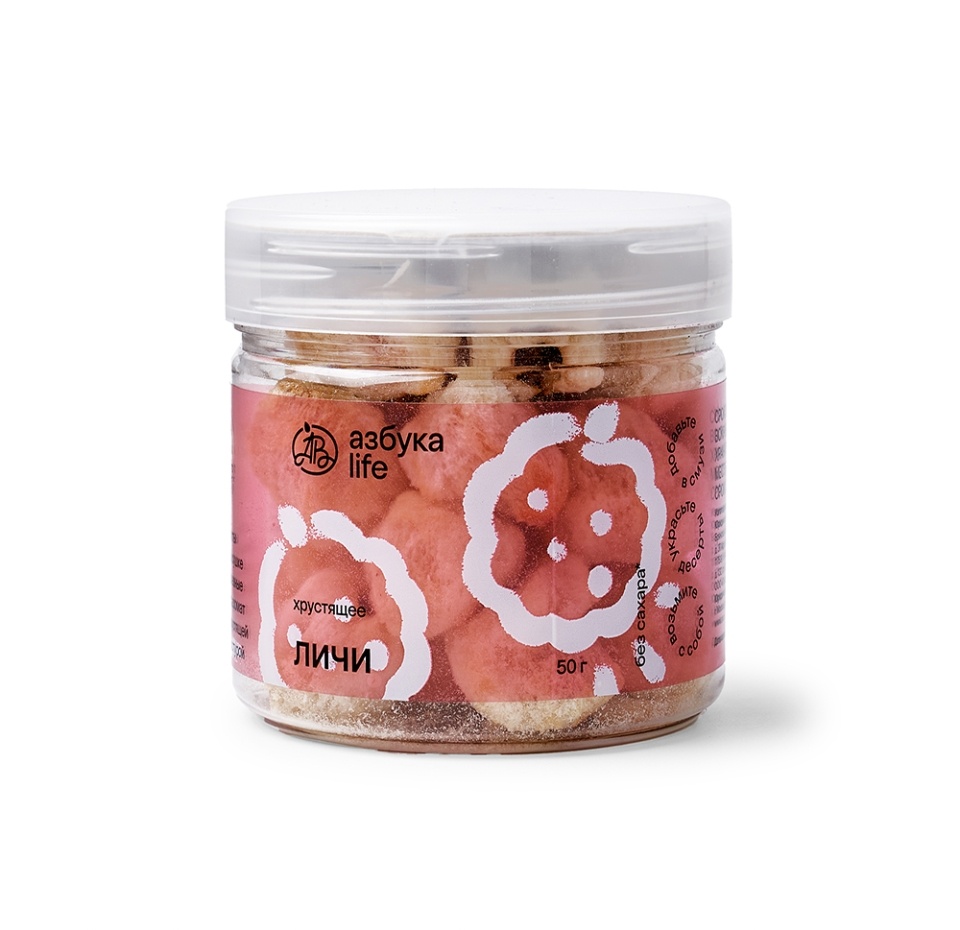 

Чипсы фруктовые Азбука life личи сублимированные без сахара 50 г