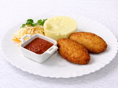 Домашние куриные котлетки с пюре