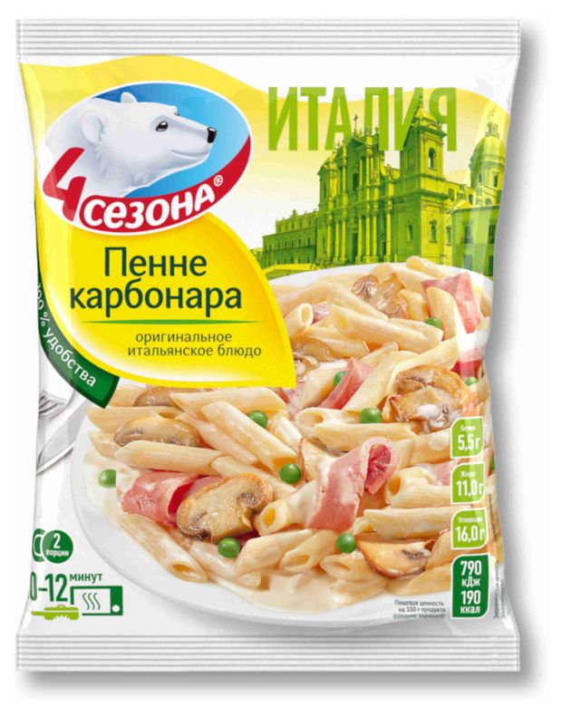 

Пенне карбонара 4 сезона 600 г