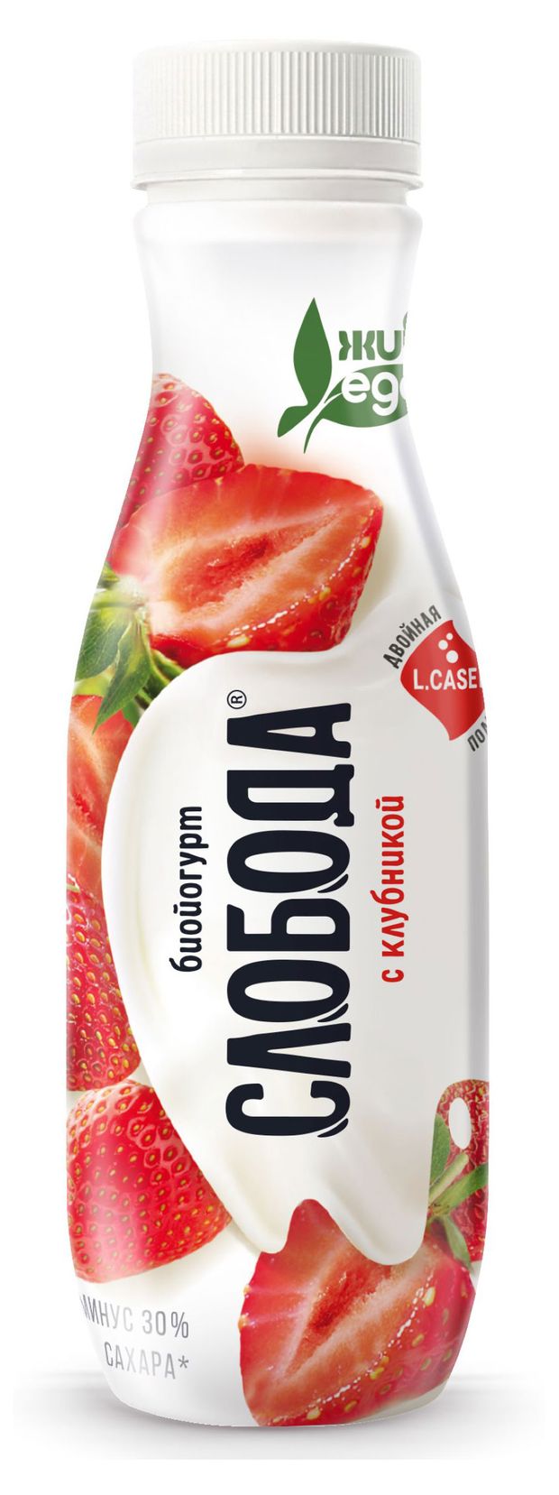 

Биойогурт питьевой Слобода Живая еда клубника 2% 260 г