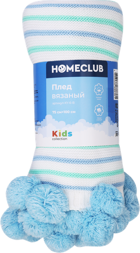 

Плед вязаный Homeclub 75 x 100 см арт. KY-6-B голубой