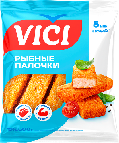 

Рыбные палочки Vici замороженные в панировке 500 г