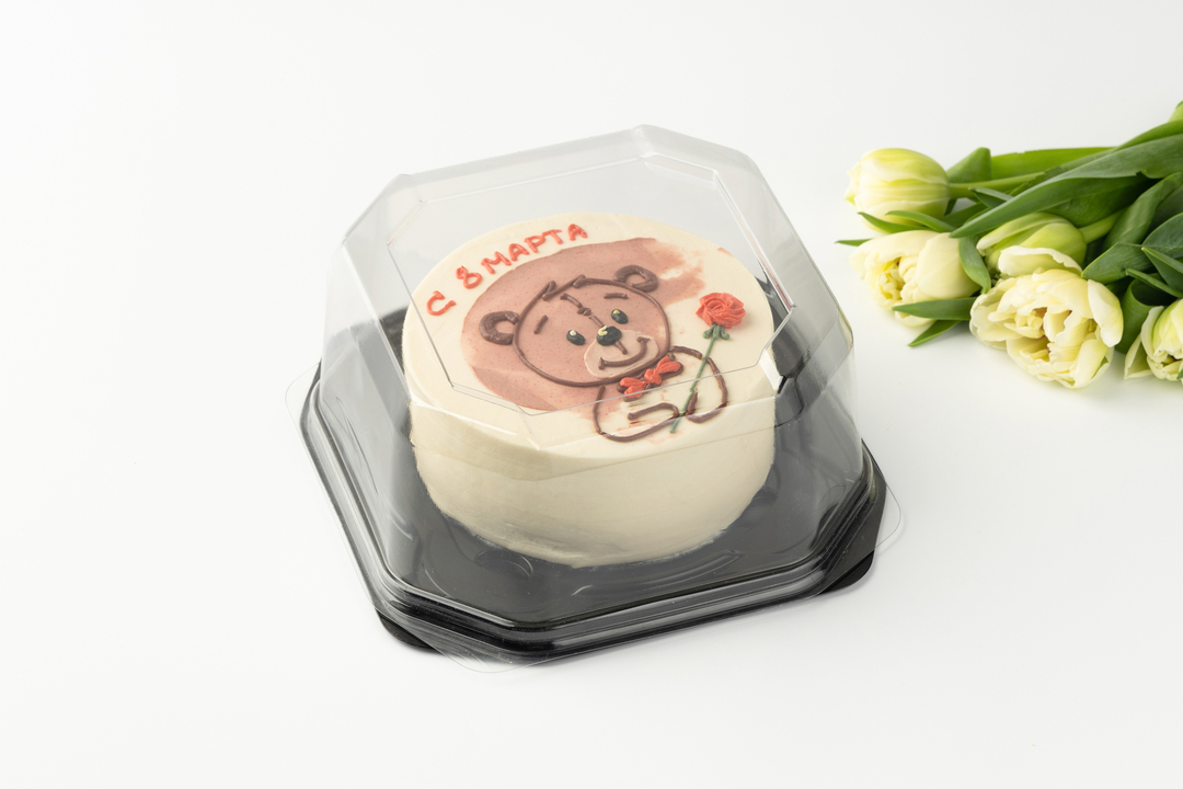 

Торт ВкусВилл Плюшевое поздравление бисквитный с безе и карамелью 500 г