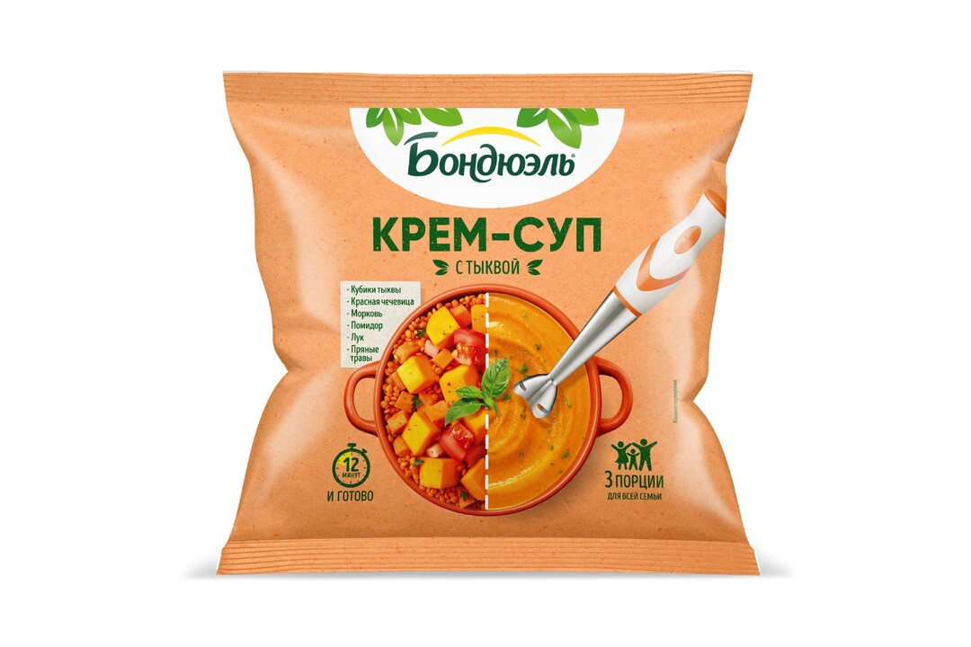 

Овощи замороженные Бондюэль Крем-суп с тыквой, 350 г
