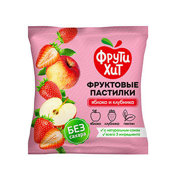 

Мармелад фруктовый Фрути Хит Косички из яблок и клубники без сахара 45 г