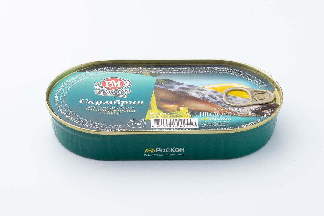 

Скумбрия Рыбное меню филе бланшированная в масле 175 г