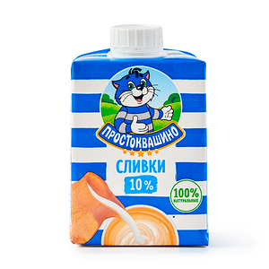 Сливки Простоквашино 10% 500мл