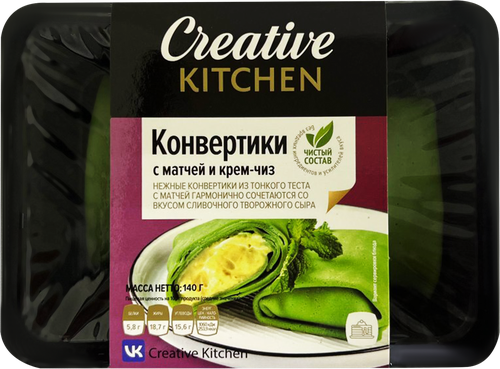 

Налистники Creative Kitchen Конвертики с матчей и сырным кремом охлажденные 140 г