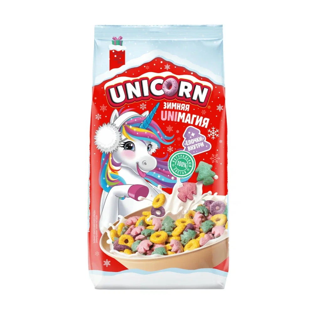 

Готовый завтрак Unicorn Радужные колечки с фруктовым вкусом 375 г дизайн в ассортименте