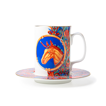 

Подарочный набор Императорский фарфоровый завод кружка с крышкой и блюдцем Топ Единорог 390 мл