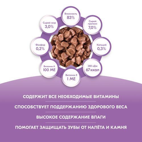 

Влажный корм Kissa с говядиной в желе для кошек 75 г