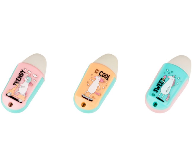 

Точилка Meshu Unicorn пластиковая 1 отверстие с ластиком 1 шт. цвет в ассортименте