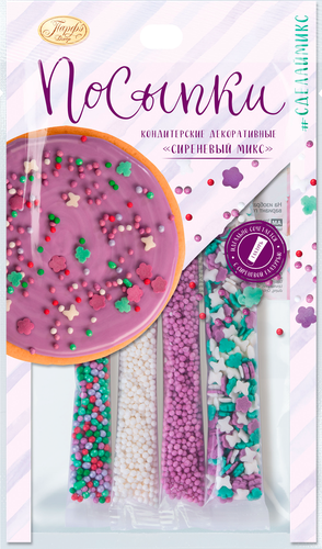 

Посыпки кондитерские Парфэ Декор Сиреневый микс 20 г 1 шт. дизайн в ассортименте