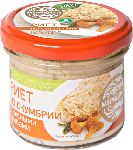 

Риет из скумбрии Меридиан с лесными грибами 100 г
