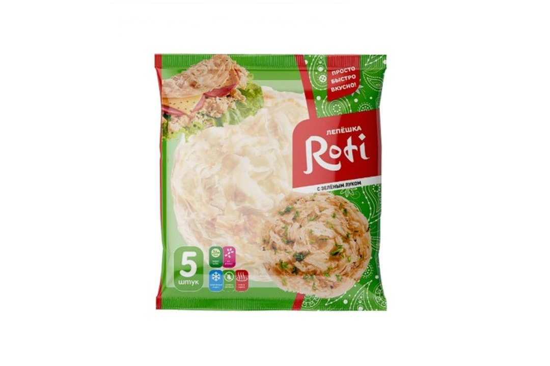 

Лепешки Roti с зеленым луком замороженные 450 г