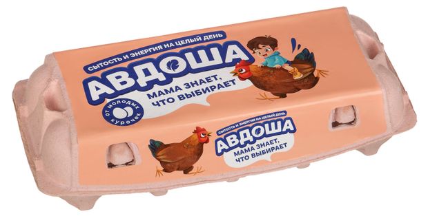 

Яйца Авдоша куриные пищевые столовые белые 2 категории 10 шт 450 г