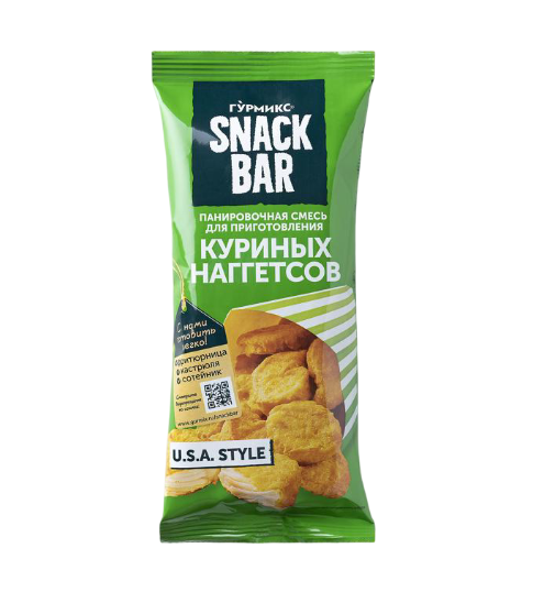 

Смесь панировочная Гурмикс Snack Bar для приготовления куриных наггетсов 240 г