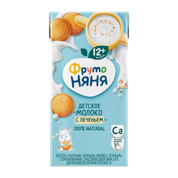 

Молоко ФрутоНяня с печеньем с 12 месяцев 2,1% БЗМЖ 200 мл