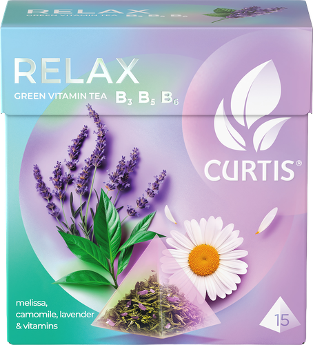 

Чай зелёный Curtis Relax Лаванда ромашка мелисса 15 п. x 1.7 г