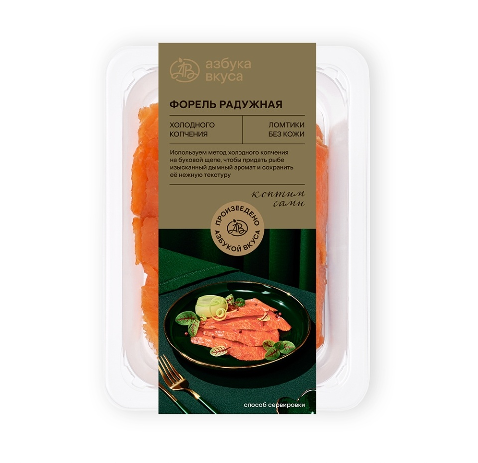 

Форель радужная Азбука вкуса холодного копчения ломтики 170 г