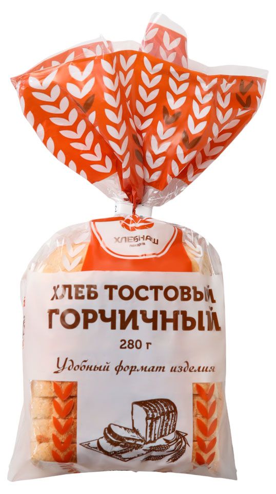 

Хлеб тостовый Хлебнаш Горчичный половинка нарезка 280 г