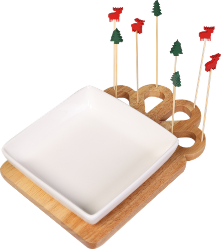 

Набор Homeclub 2 предмета: тарелка сервировочная + шпажки 8 шт. фарфор дерево Арт. OSNY-254