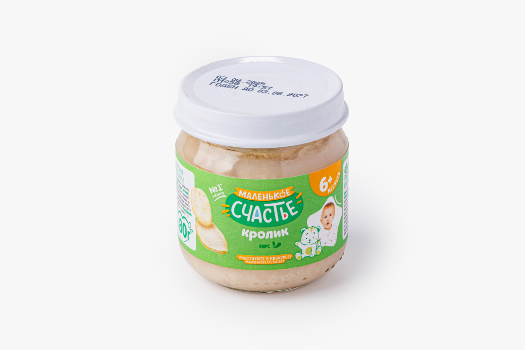 

Пюре Маленькое счастье Кролик с 6 месяцев 80 г