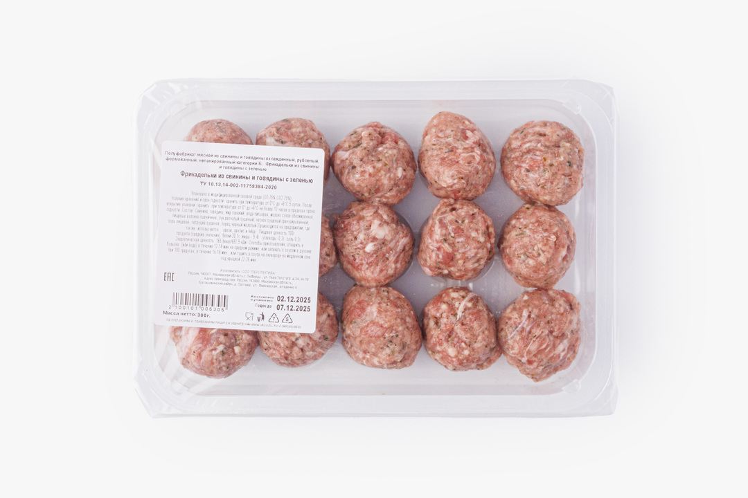 

Фрикадельки ВкусВилл из свинины и говядины с зеленью 300 г