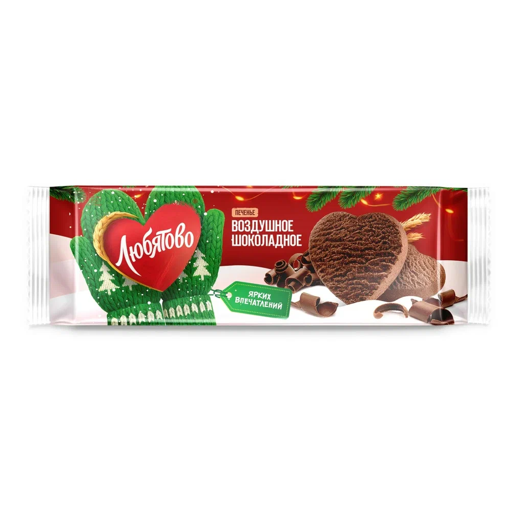 

Печенье Любятово Воздушное шоколадное 200 г дизайн в ассортименте