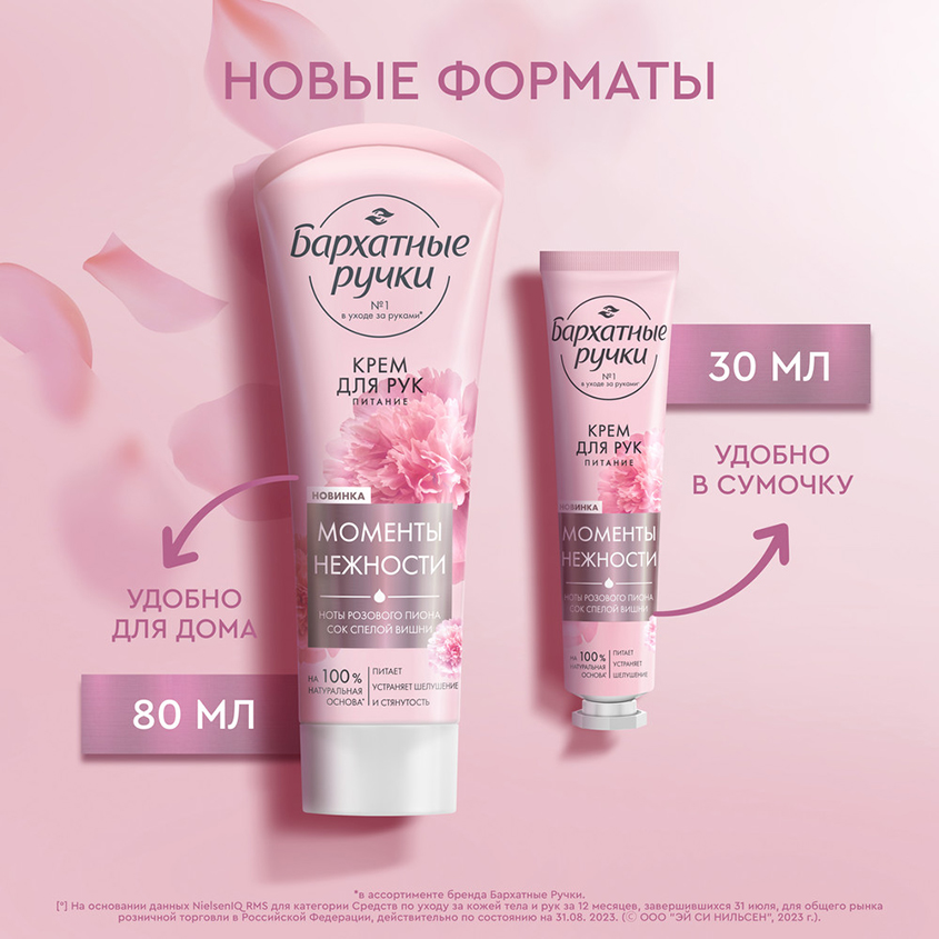 

Крем для рук Бархатные ручки Пион и вишня питание 80 мл