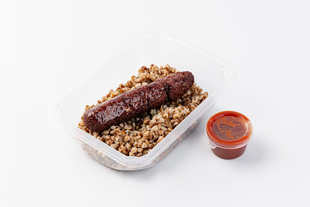 

Немясной люля-кебаб ВкусВилл с гречкой и томатным соусом 265 г