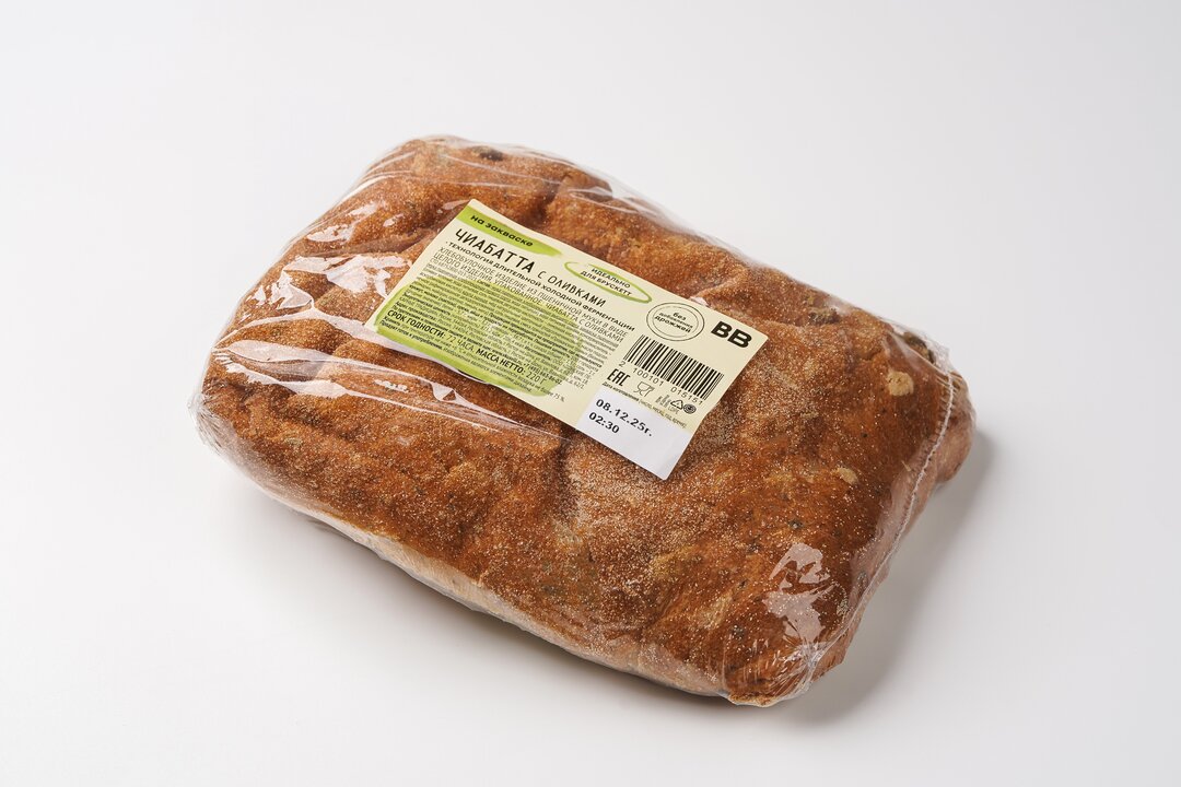 

Чиабатта ВкусВилл с оливками целая 220 г