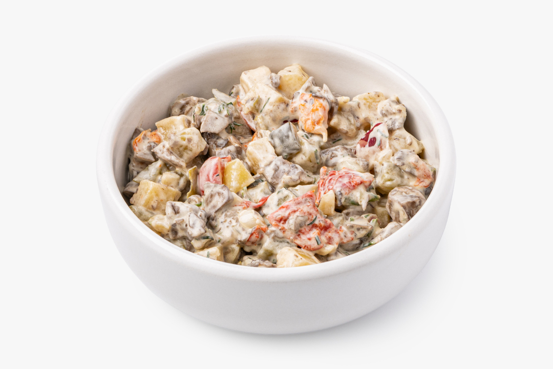 

Салат ВкусВилл с картофелем грибами и маринованным перцем 180 г